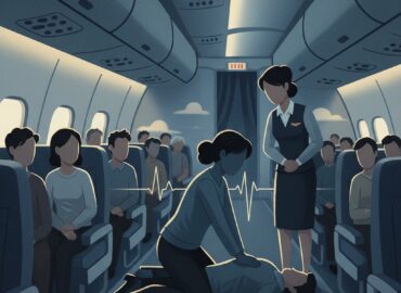 Doctor on duty at 30,000 ft