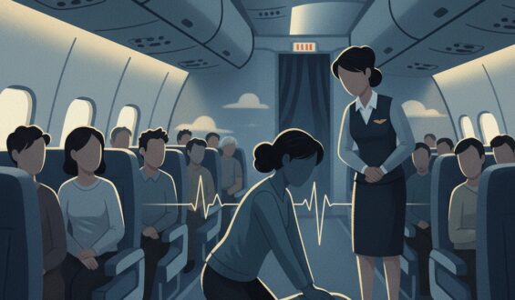 Doctor on duty at 30,000 ft