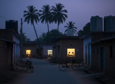 At 7 pm, this village logs off